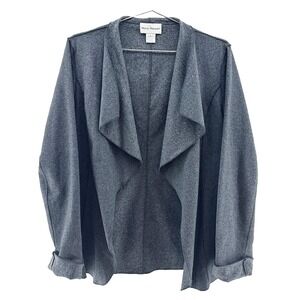 RENA ROWAN Vintage Virgin‎ Wool Open Slouchy Blazer • Women's Small • gray